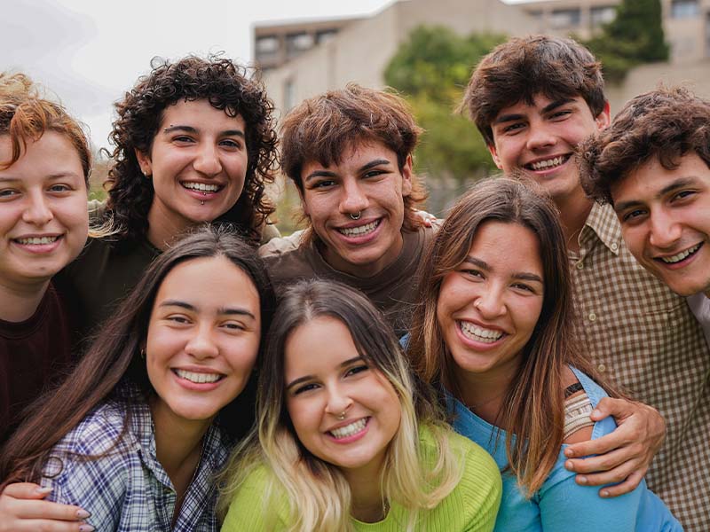 Adults smiling together